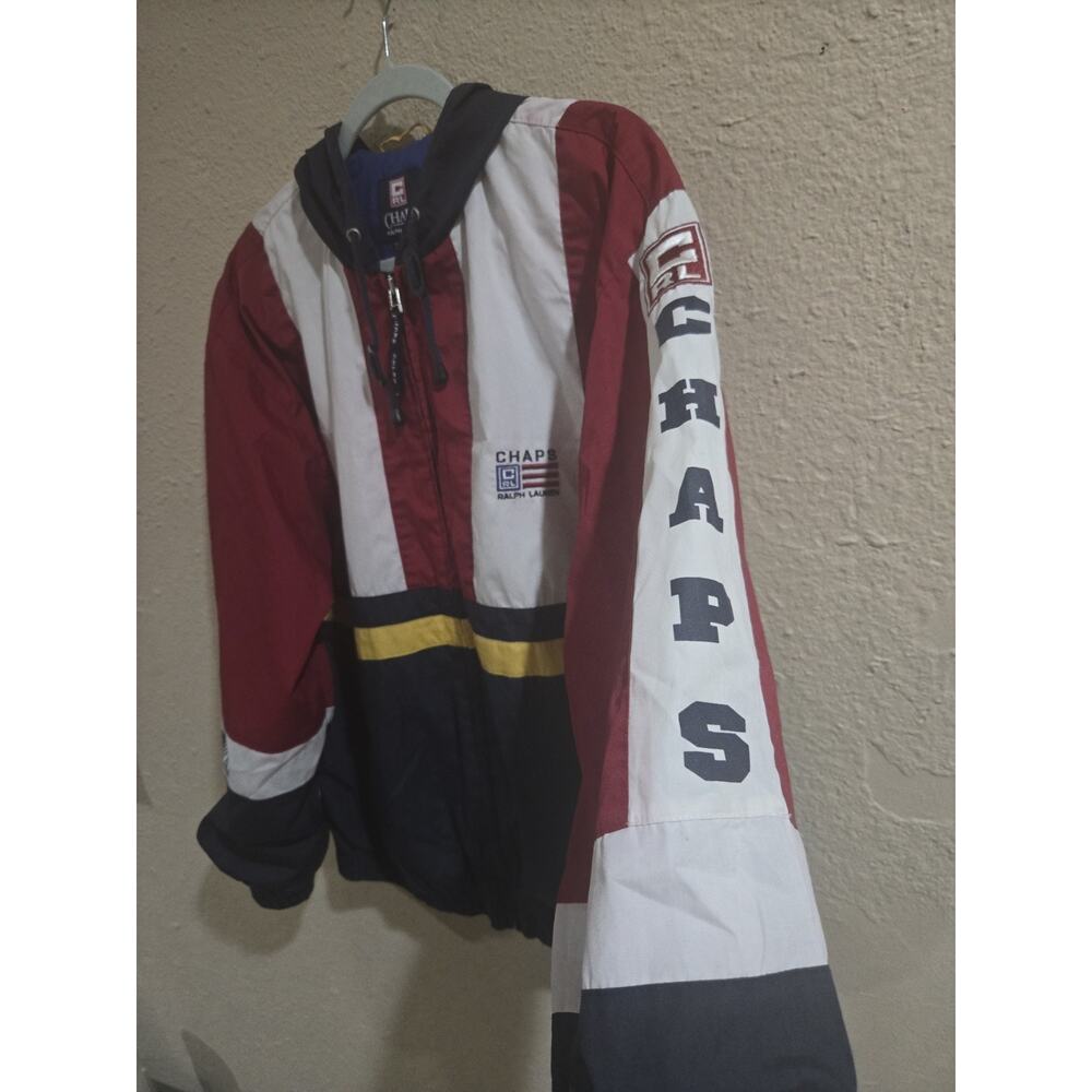 Vintage 1990s Chaps Ralph Lauren Windbreaker Men’s Multicolor Polyester Jacket M - Picture 6 of 10